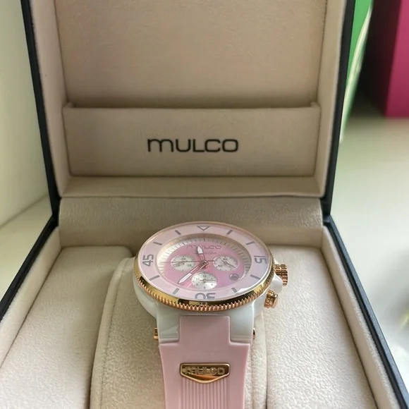 Mulco white and light pink Swiss watch - Picture 4 of 4